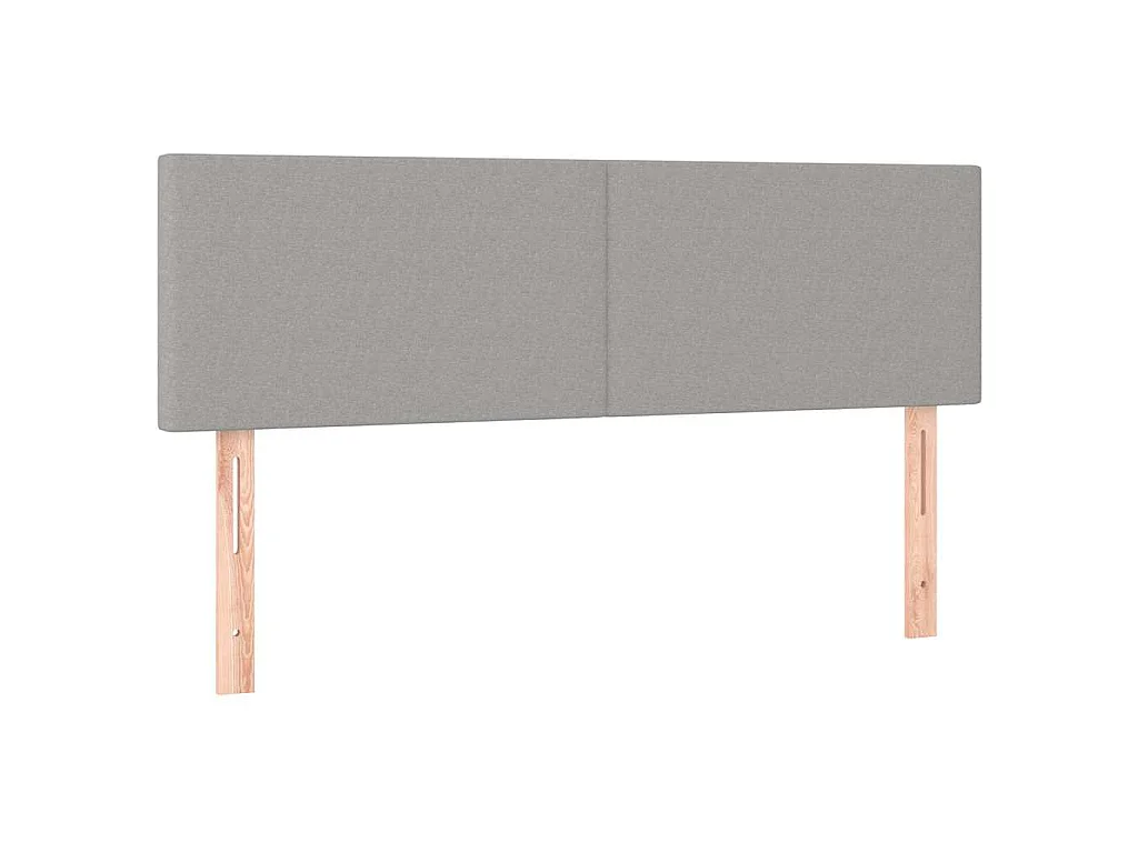 Testiera Grigio Chiaro 144x5x78/88 cm in Tessuto