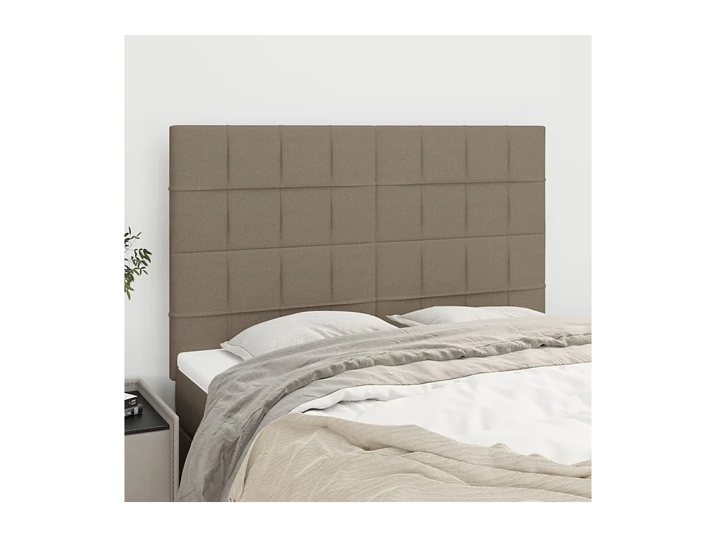 Têtes de lit 4 pcs Taupe 72x5x78/88 cm Tissu