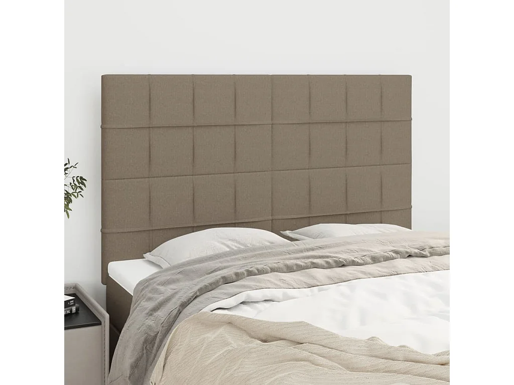 Testiera per letto Tortora 144x5x118/128 cm Tessuto