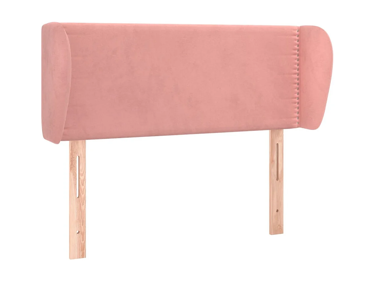 Cabeceira de cama c/ abas veludo 93x23x78/88 cm rosa