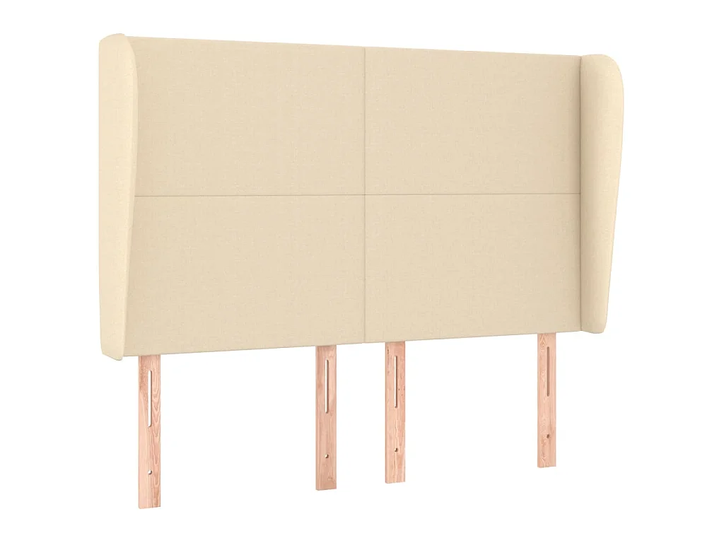Tête de lit avec oreilles Crème 147x23x118/128 cm Tissu