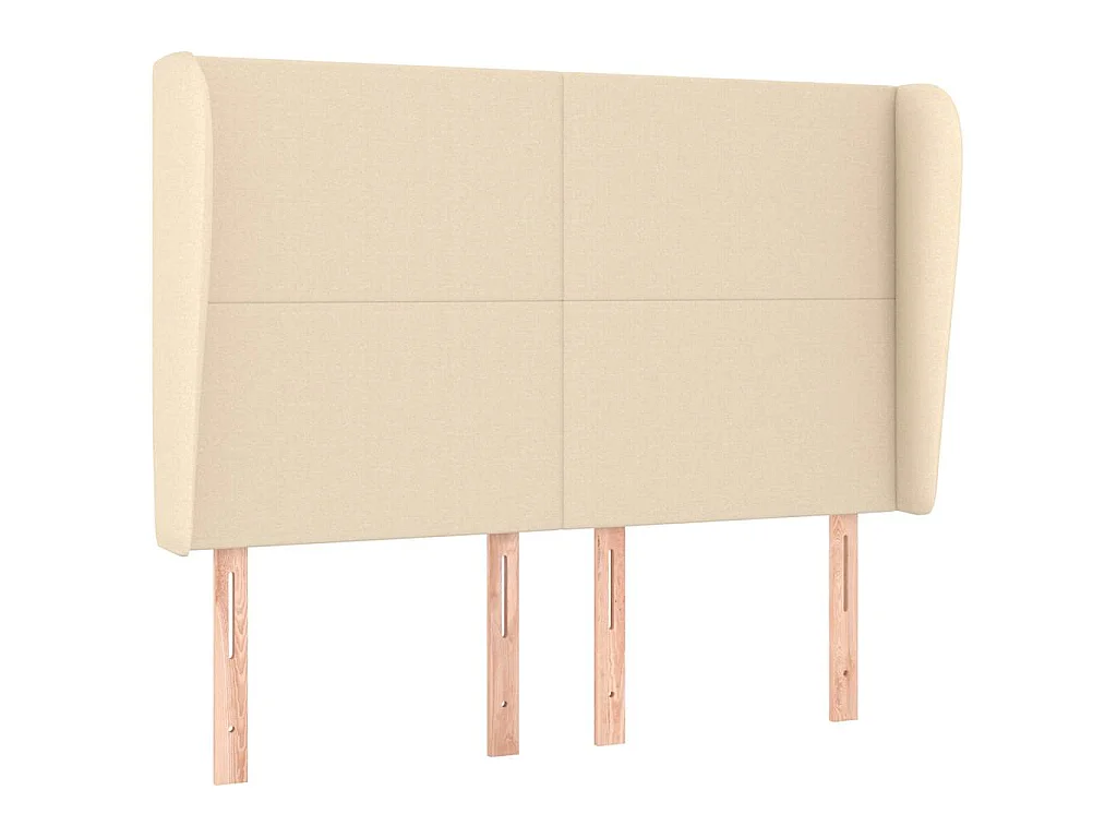 Tête de lit avec oreilles Crème 147x23x118/128 cm Tissu