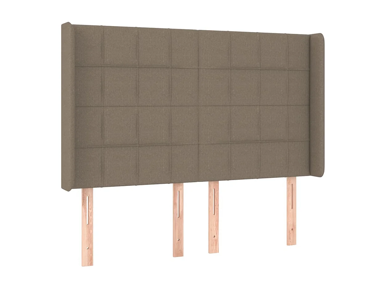 Hoofdbord met randen 147x16x118/128 cm stof taupe