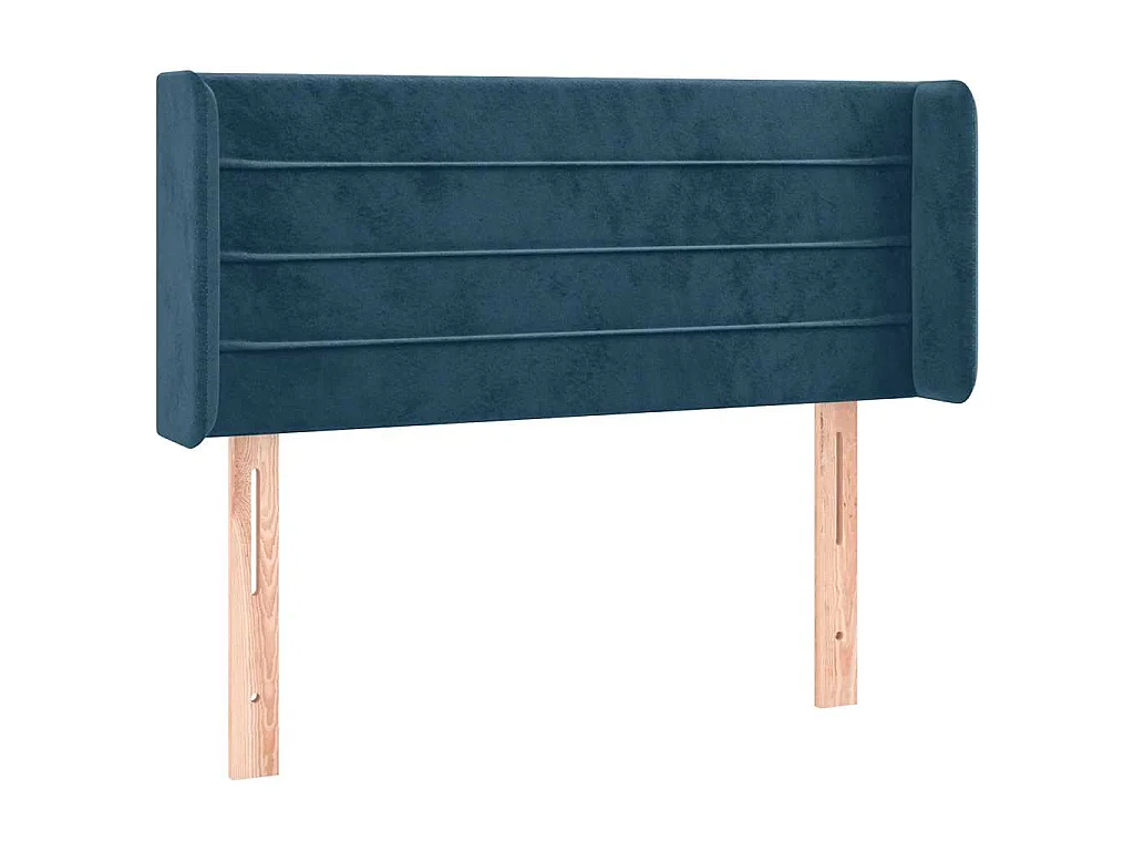 Hoofdbord met randen 103x16x78/88 cm fluweel donkerblauw