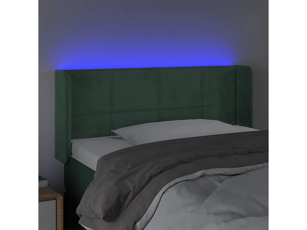 Tête de lit à LED Vert foncé 83x16x78/88 cm Velours