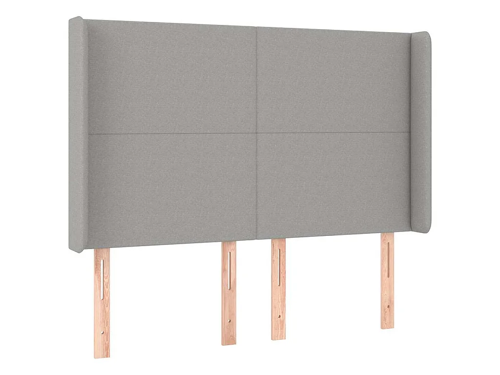 Testiera a LED Grigio Chiaro 147x16x118/128 cm in Tessuto