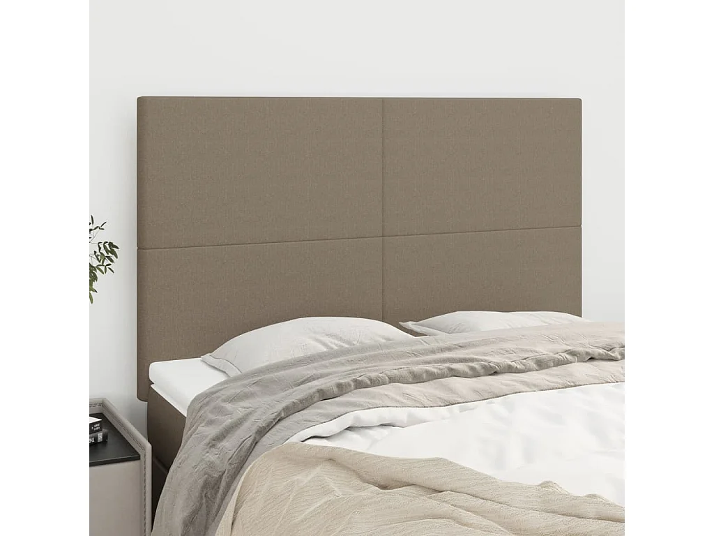 Testiera per letto Tortora 144x5x118/128 cm Tessuto