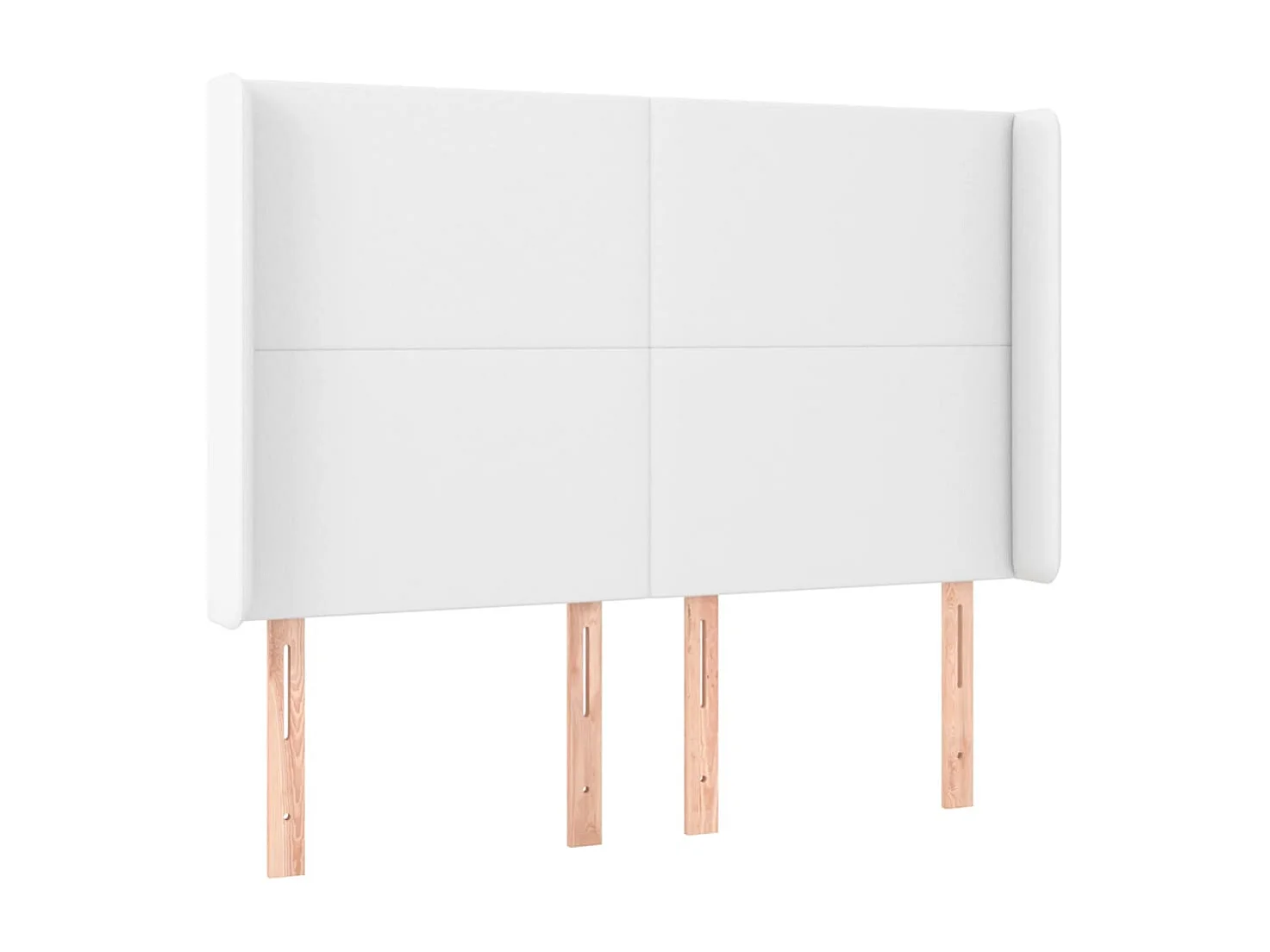 Tête de lit avec oreilles Blanc 147x16x118/128 cm Similicuir