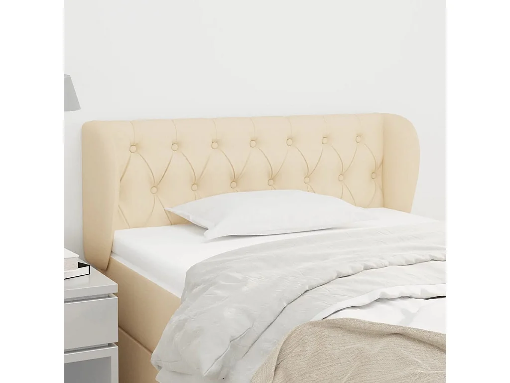 Tête de lit avec oreilles Crème 103x23x78/88 cm Tissu