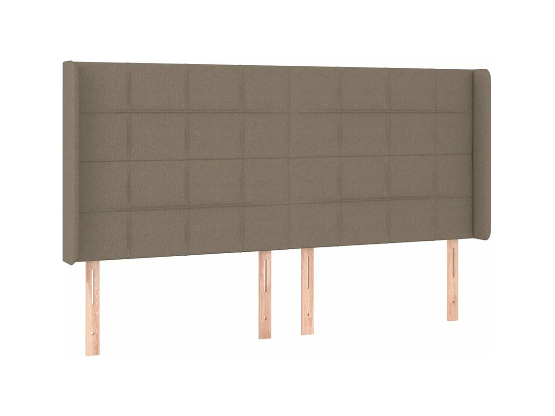 Tête de lit avec oreilles Taupe 203x16x118/128 cm Tissu