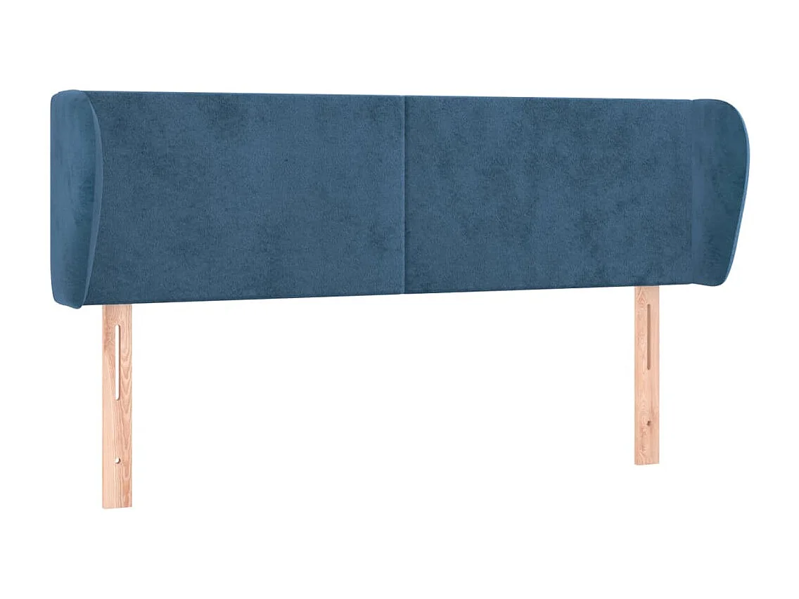 Tête de lit avec oreilles Bleu foncé 147x23x78/88 cm Velours