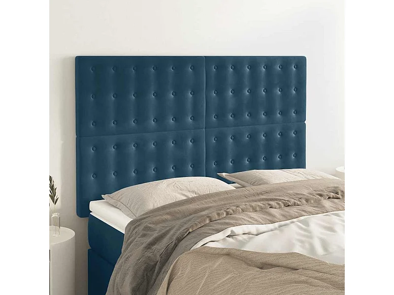Tête de lit Bleu foncé 144 x 5 x 118/128 cm Velours