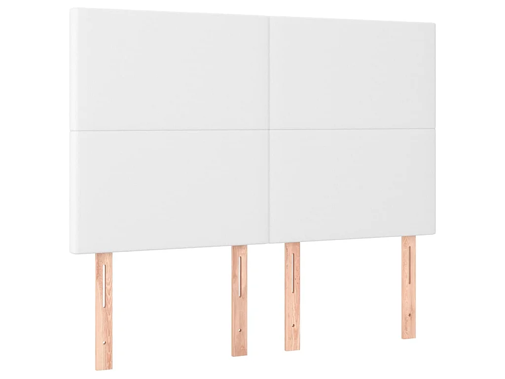 Tête de lit blanche 144 x 5 x 118/128 cm similicuir