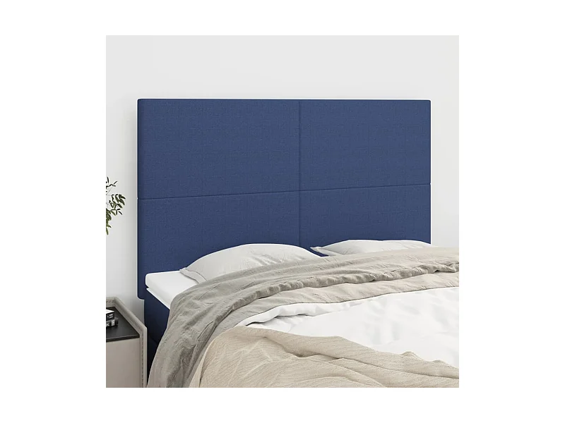 Tête de lit Bleu 144x5x118/128 cm Tissu