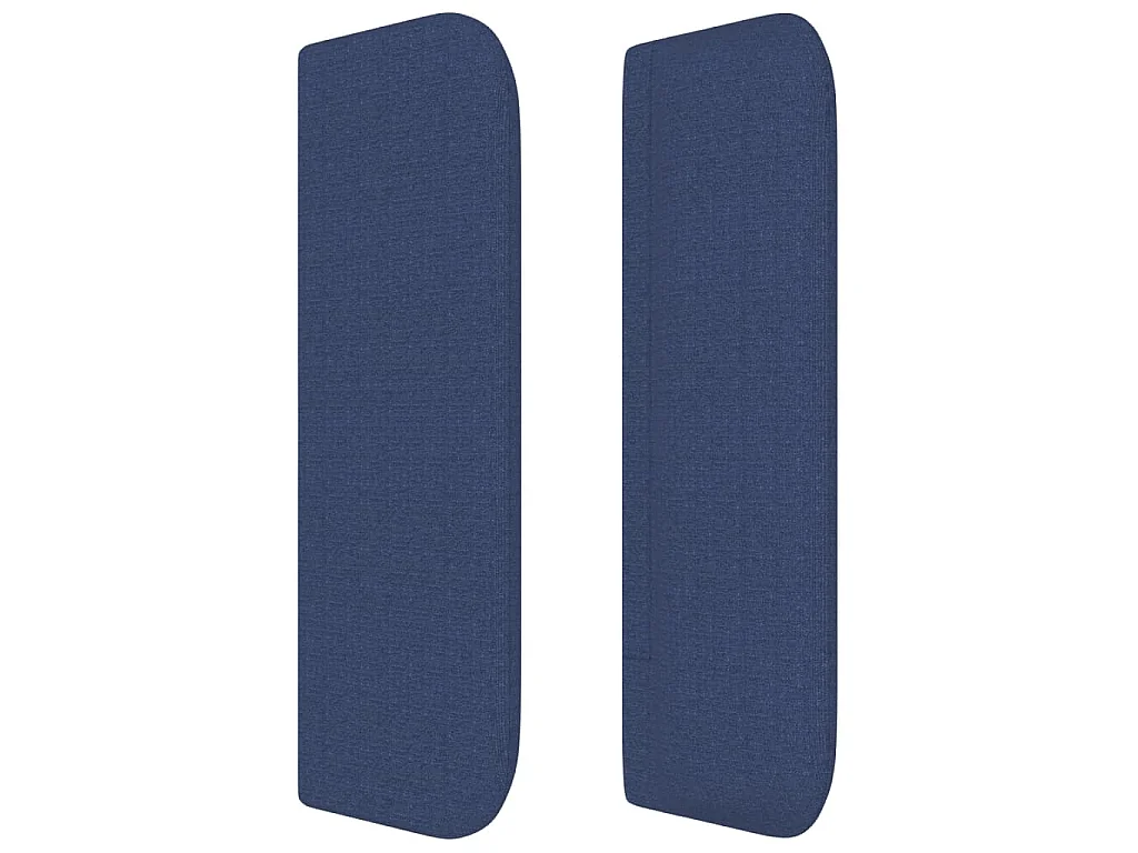 Tête de lit avec oreilles Bleu 203x16x78/88 cm Tissu