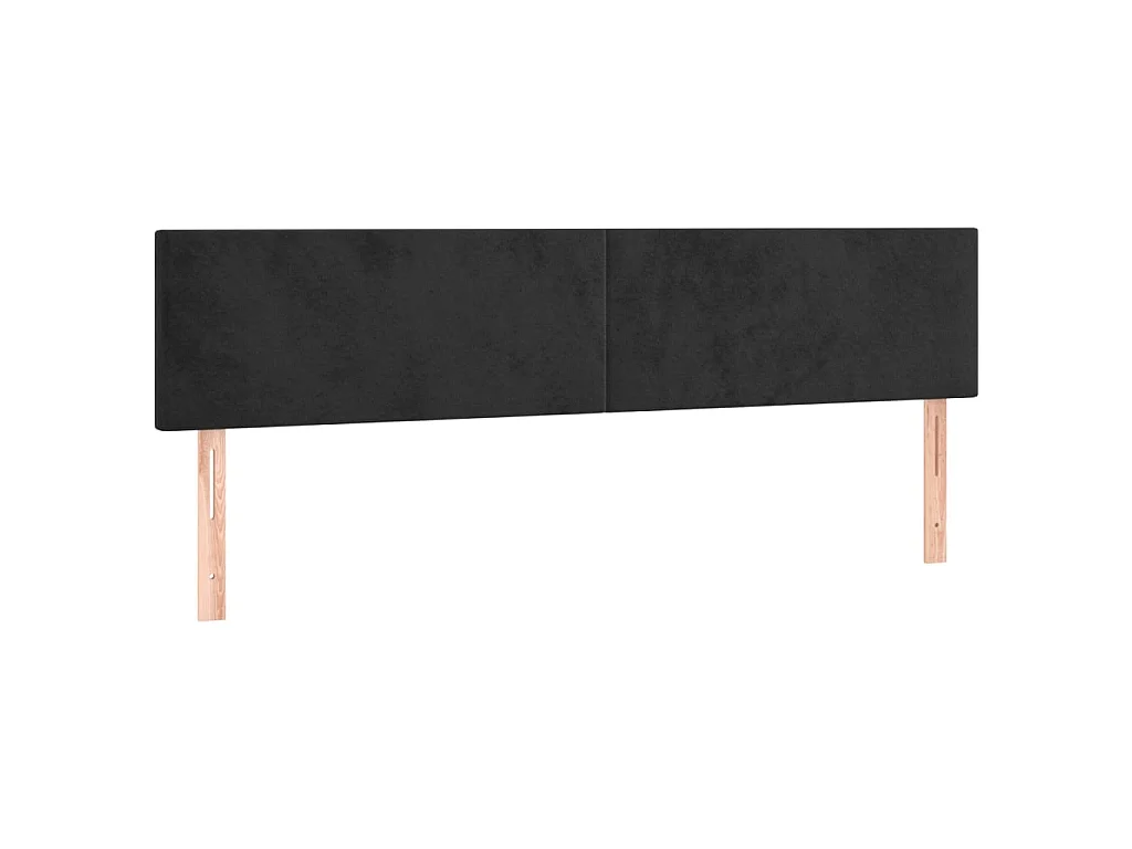 Cabeceira de cama c/ luzes LED veludo 180x5x78/88 cm preto