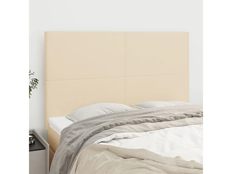 Tête de lit Crème 144x5x118/128 cm Tissu