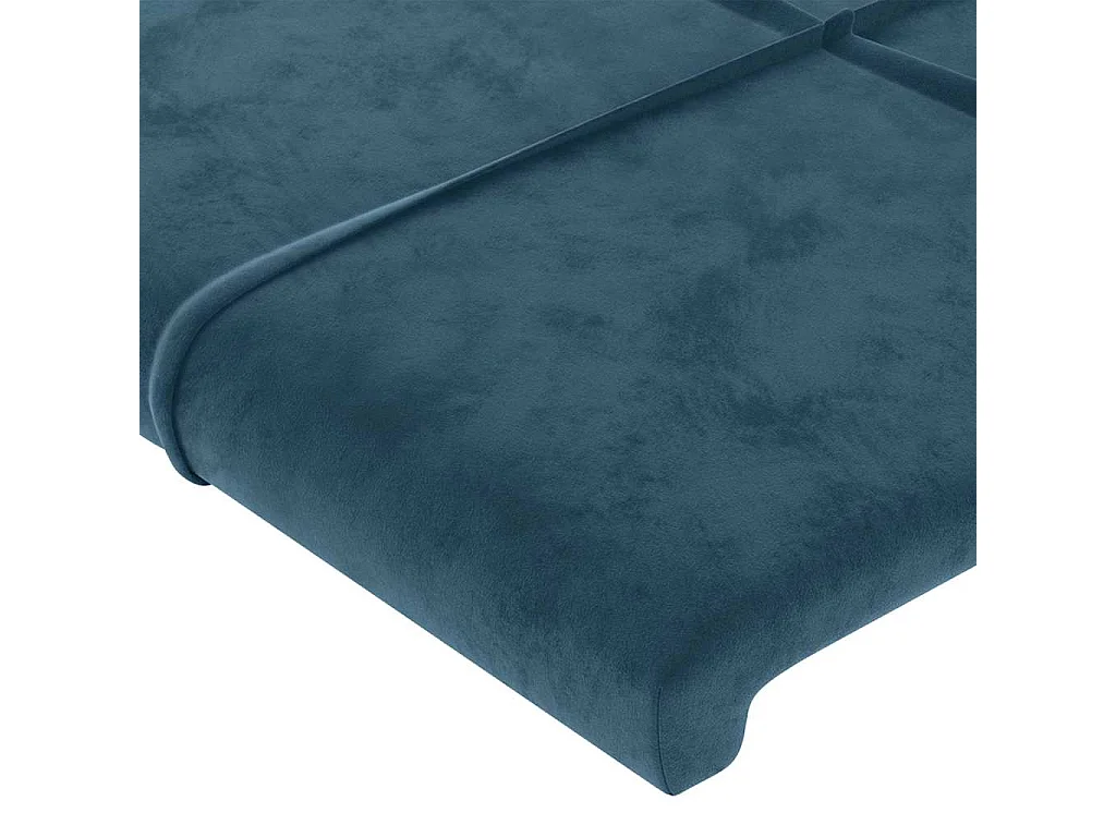 LED Kopfteil Dunkelblau 183x16x118/128 cm Samt