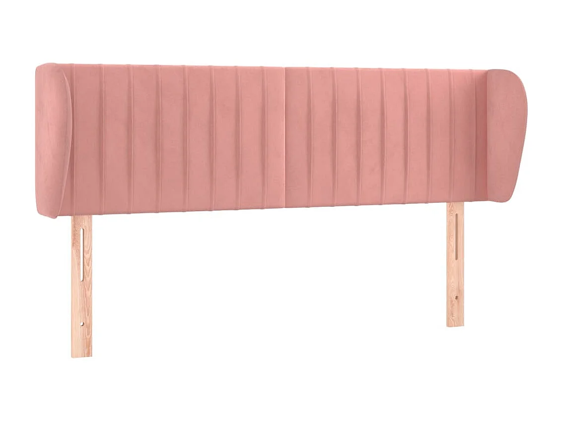 Tête de lit avec oreilles Rose 147x23x78/88 cm Velours