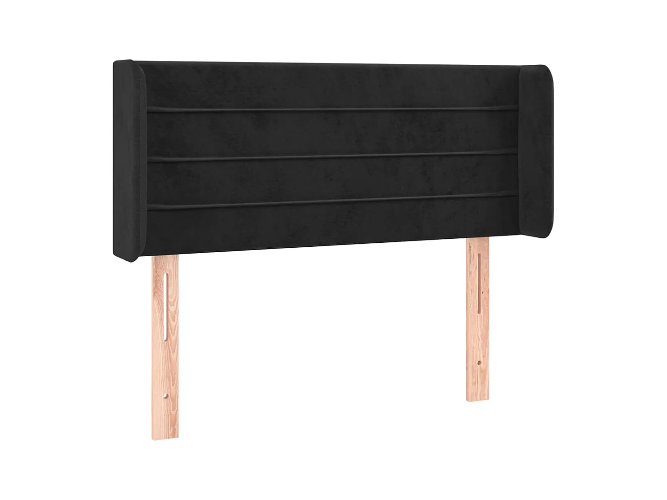 Tête de lit avec oreilles Noir 103x16x78/88 cm Velours