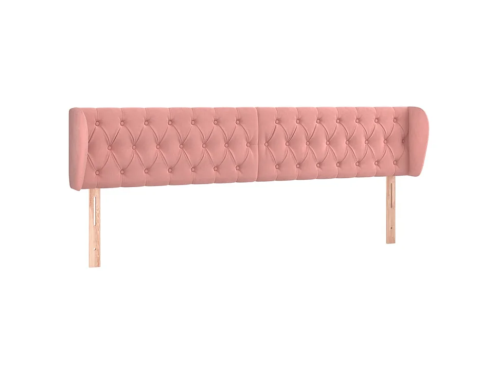 Tête de lit avec oreilles Rose 203x23x78/88 cm Velours