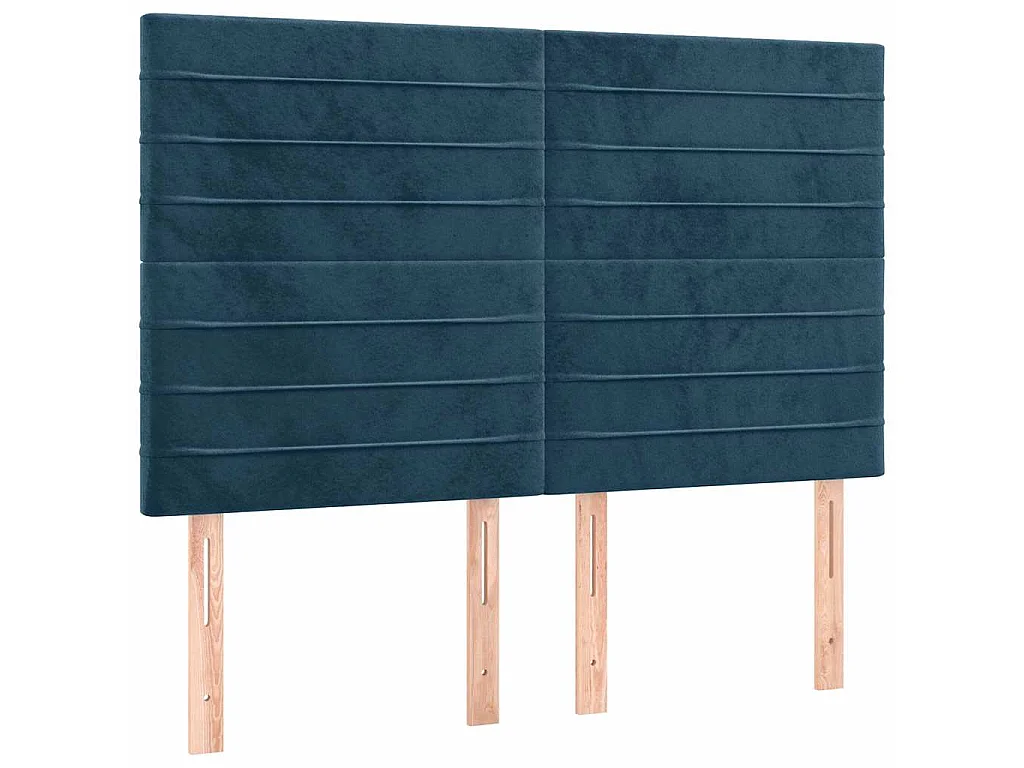 Tête de lit à LED Bleu foncé 144x5x118/128 cm Velours