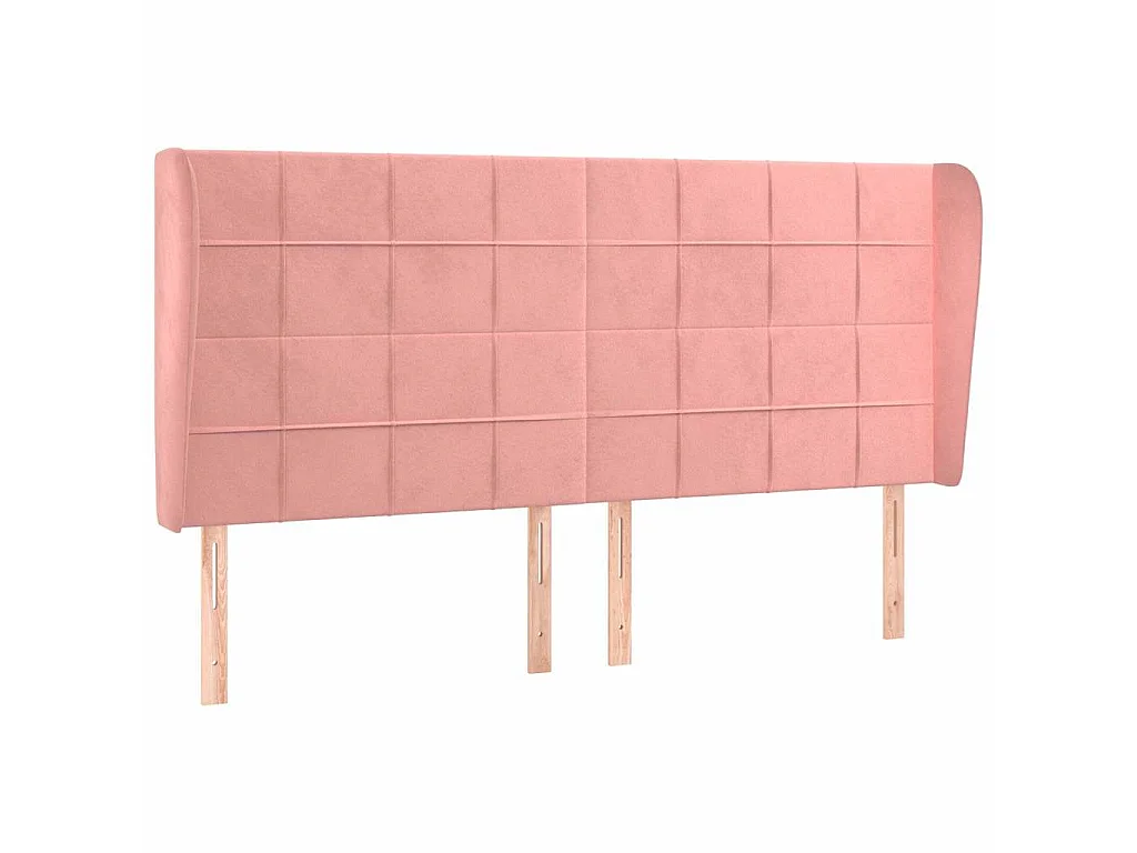 Tête de lit avec oreilles Rose 183x23x118/128 cm Velours