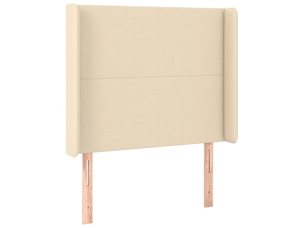 Testiera ad Orecchio Crema 103x16x118/128 cm in Tessuto