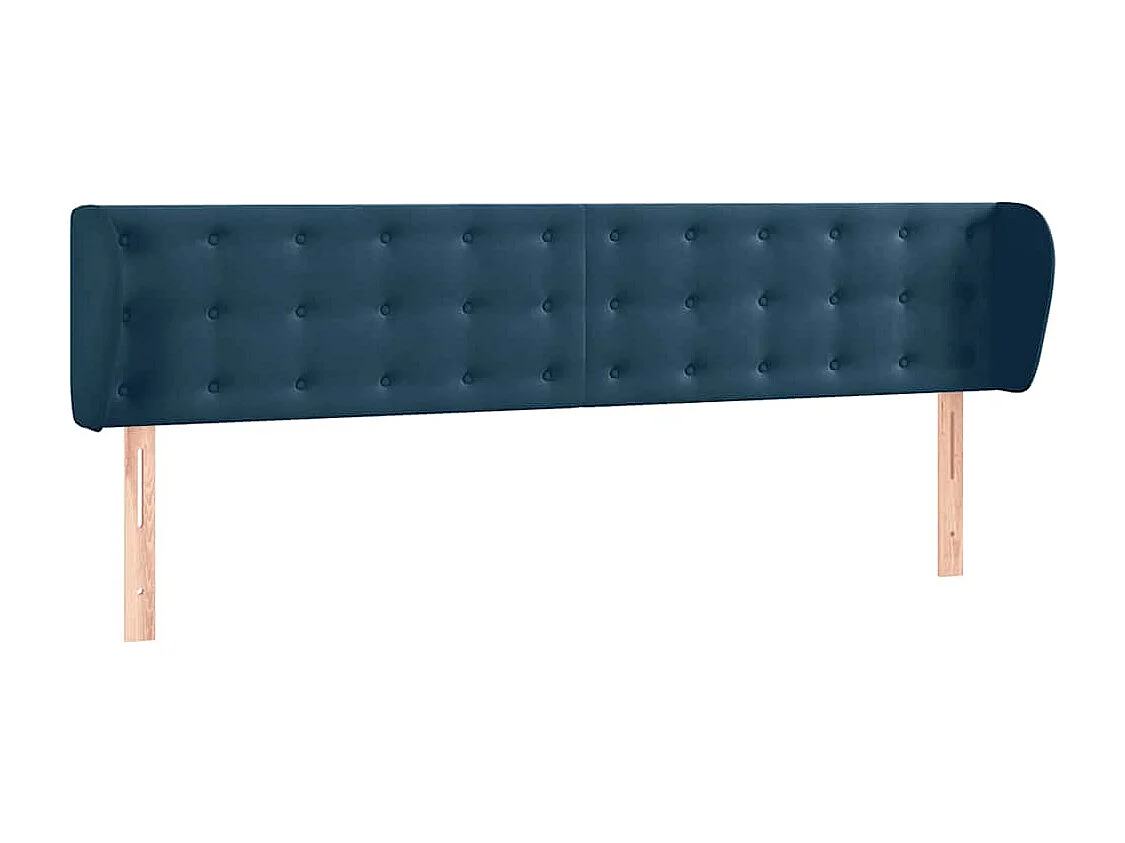 Cabecero de terciopelo azul oscuro 163x23x78/88 cm