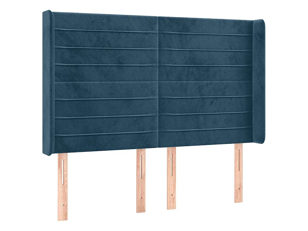 Tête de lit à LED Bleu foncé 147x16x118/128 cm Velours