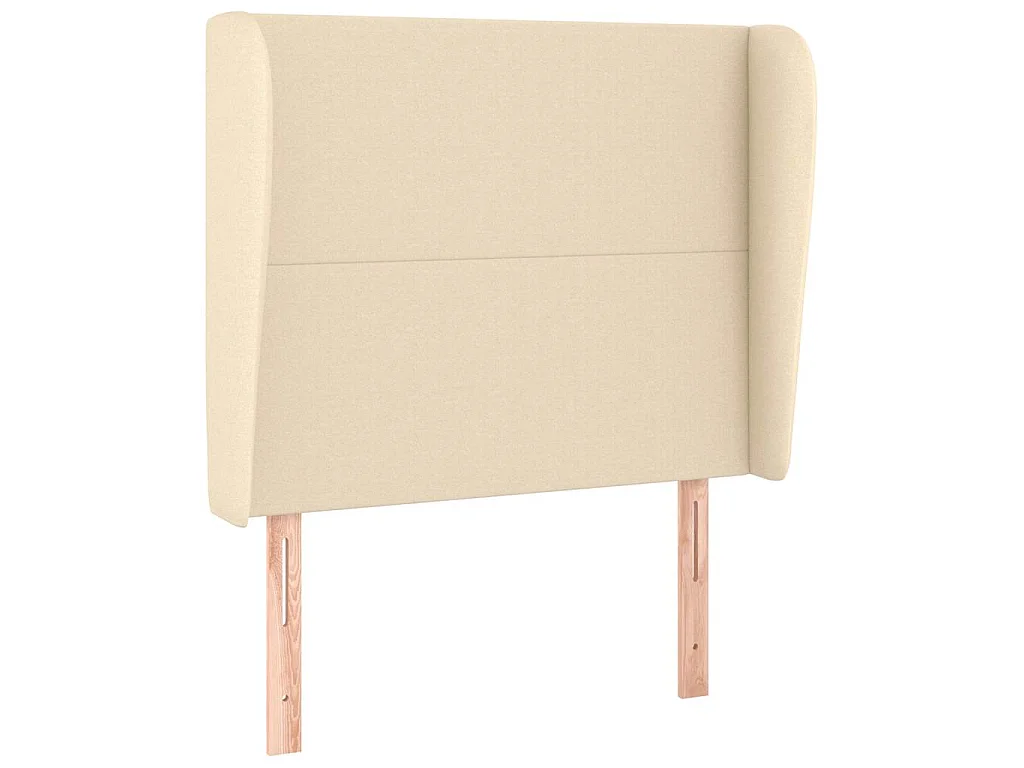 Tête de lit avec oreilles Crème 103x23x118/128 cm Tissu