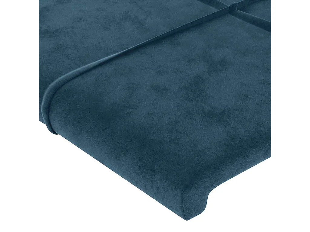 Tête de lit à LED Bleu foncé 93x16x118/128 cm Velours