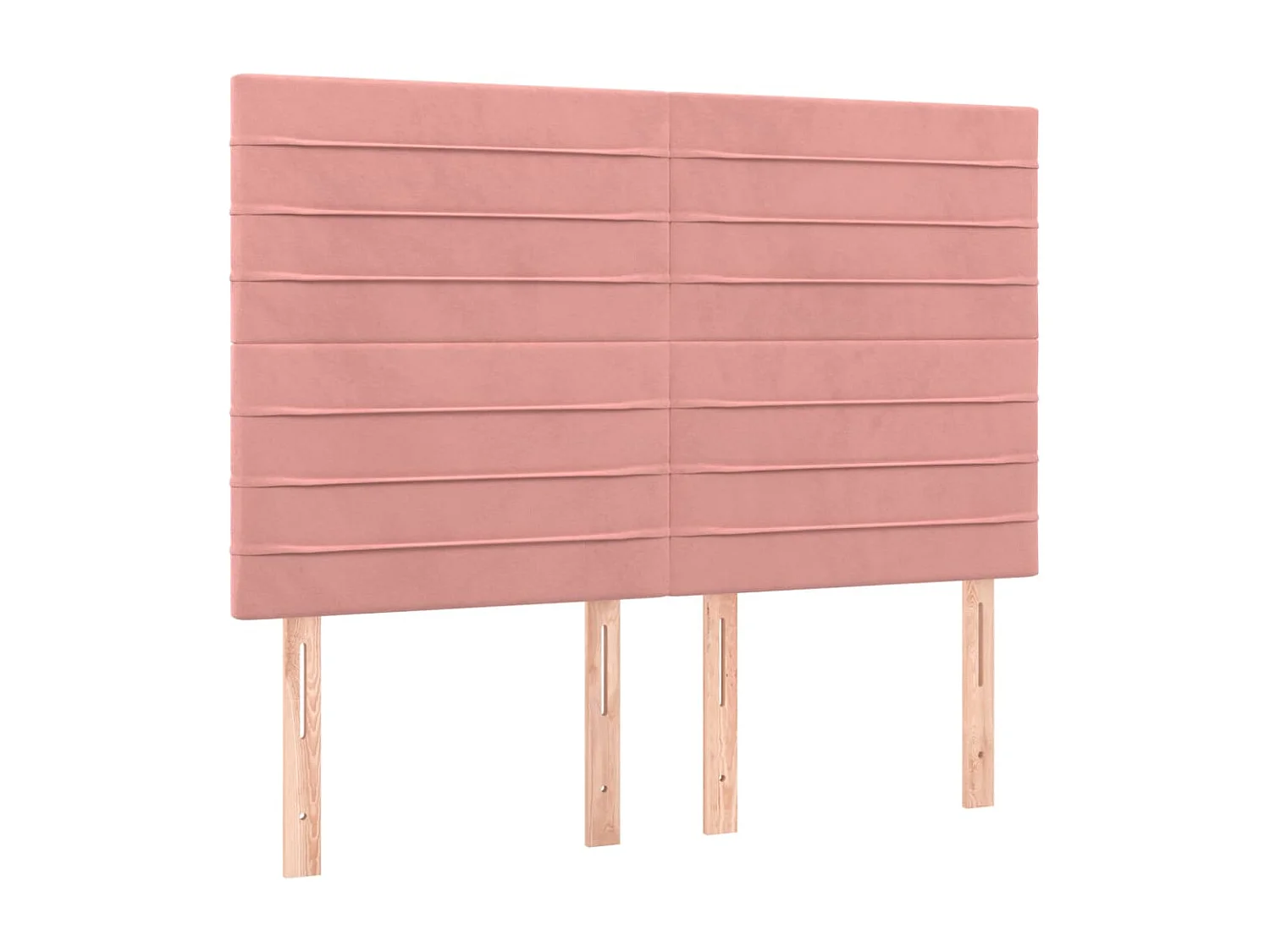 Cabecero con luces LED terciopelo rosa 144x5x118/128 cm