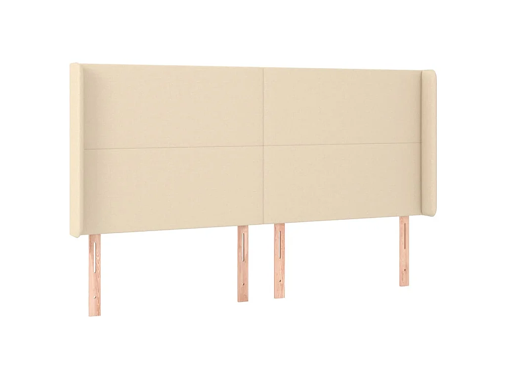 Tête de lit avec oreilles Crème 183x16x118/128 cm Tissu