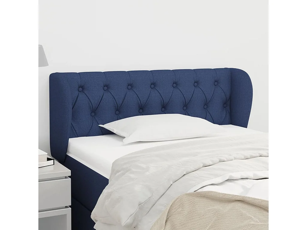 Kopfteil mit Ohren Blau 103x23x78/88 cm Stoff