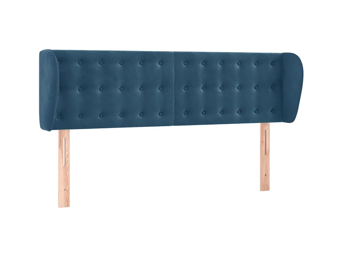 Kopfteil mit Ohren Dunkelblau 147x23x78/88 cm Samt