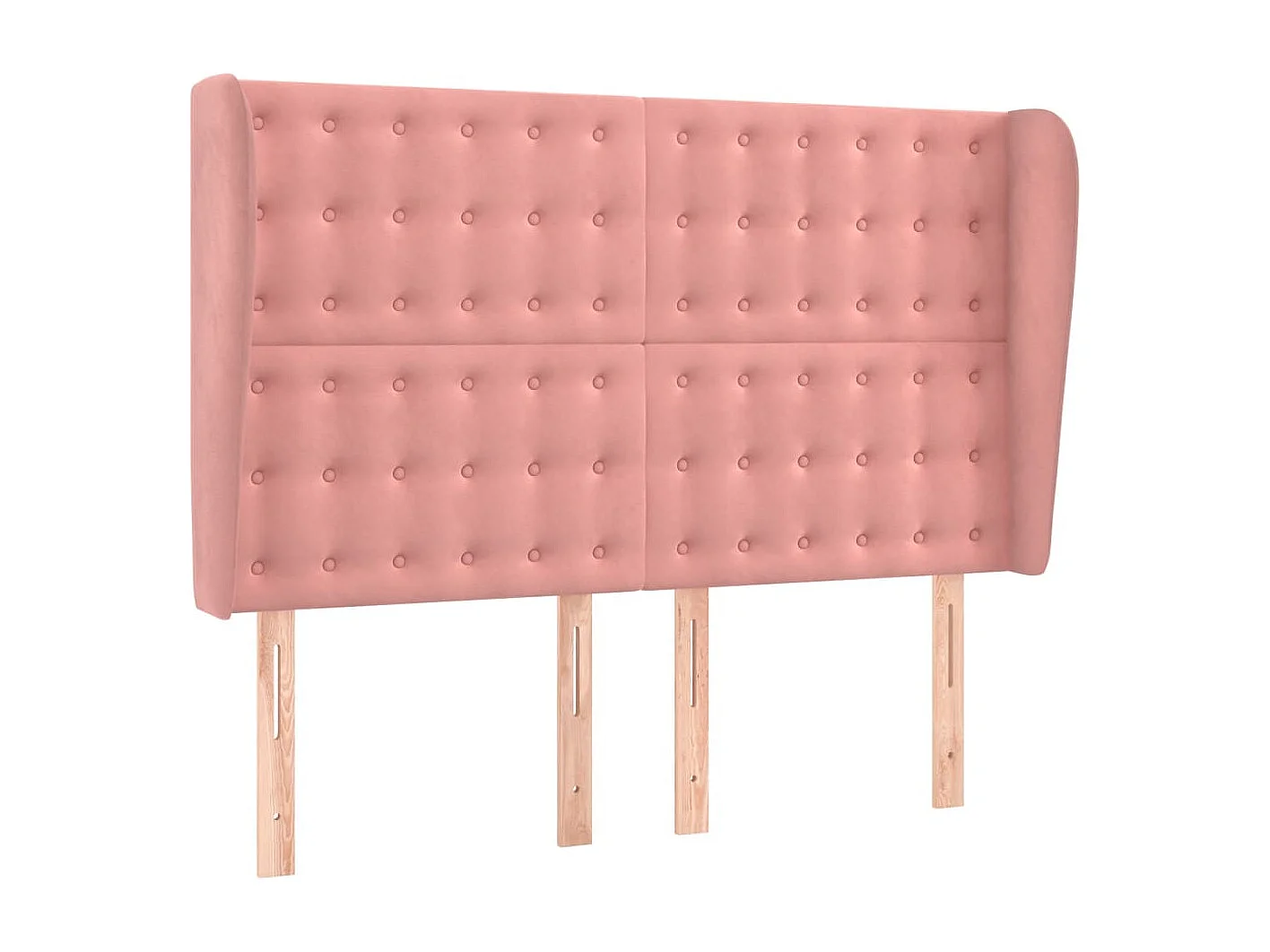 Kopfteil mit Ohren Rosa 147x23x118/128 cm Samt