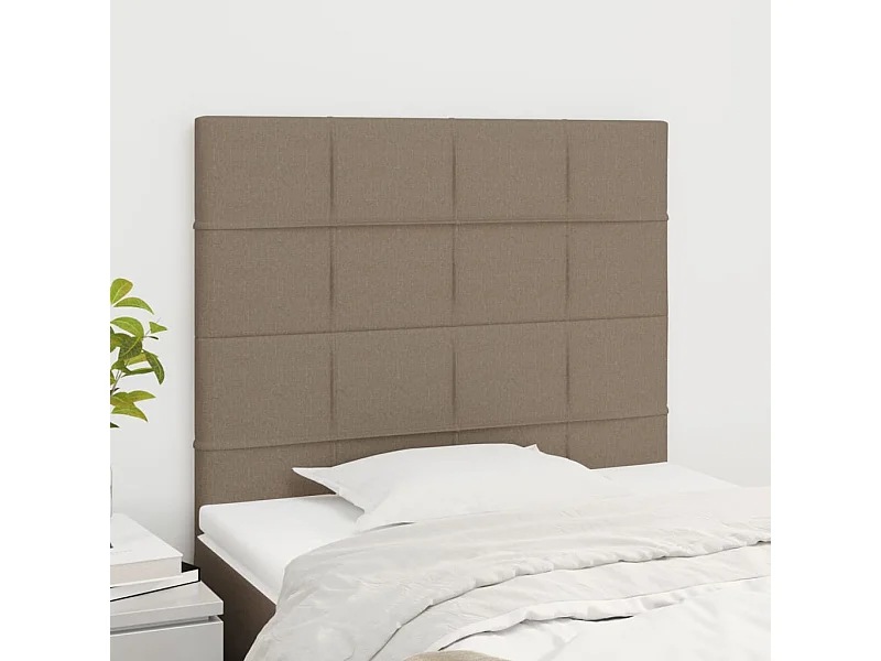 Hoofdbord taupe 80x5x118/128 cm Stof