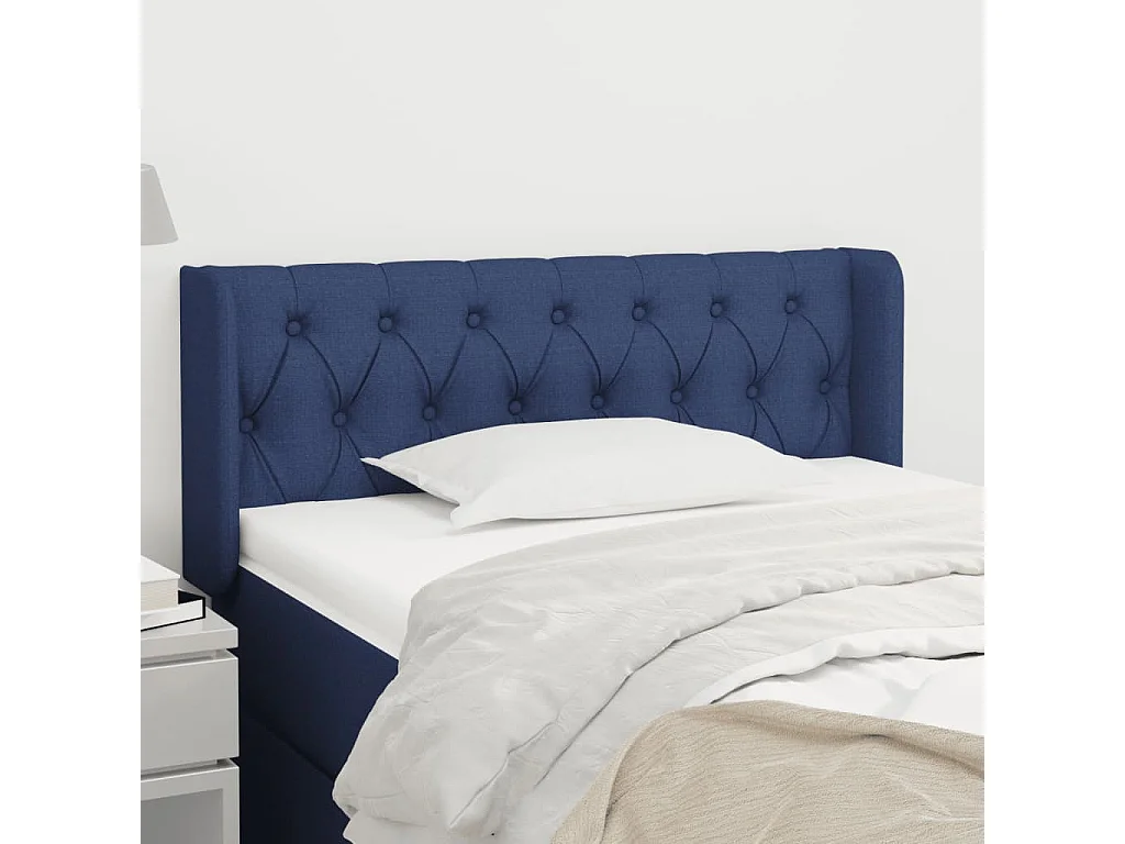 Kopfteil mit Ohren Blau 103x16x78/88 cm Stoff