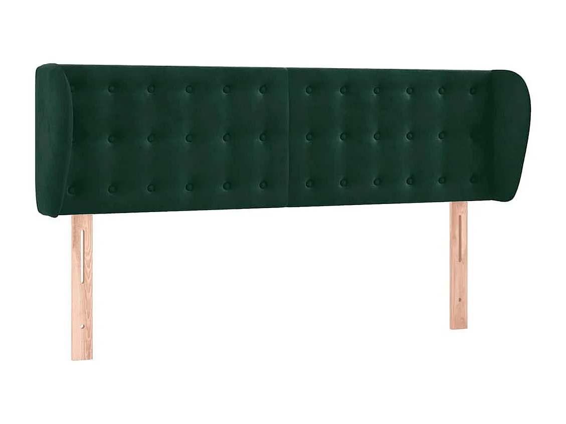 Hoofdbord met randen 147x23x78/88 cm fluweel donkergroen