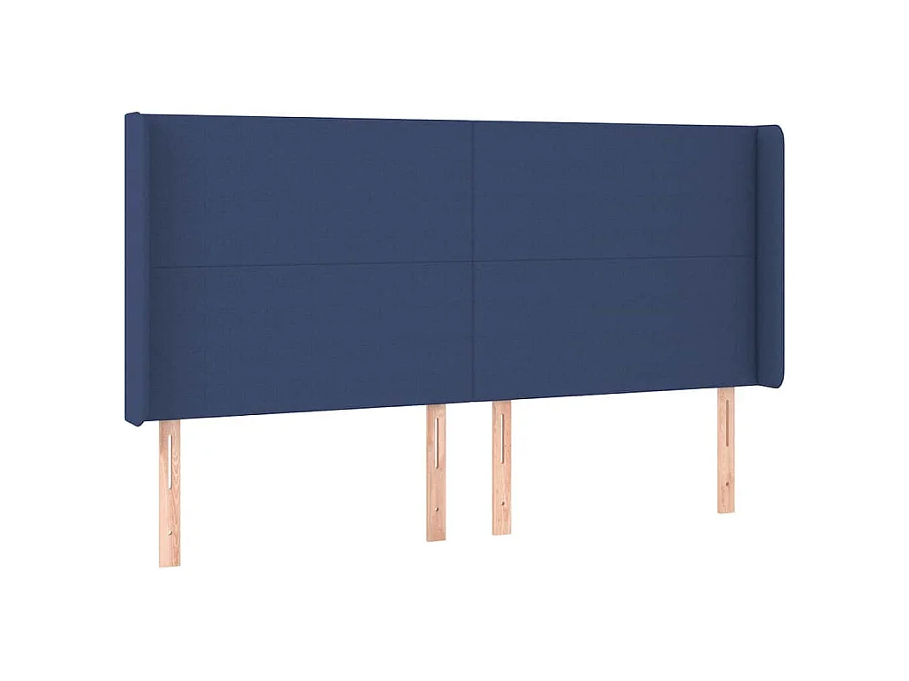 Tête de lit avec oreilles Bleu 163x16x118/128 cm Tissu