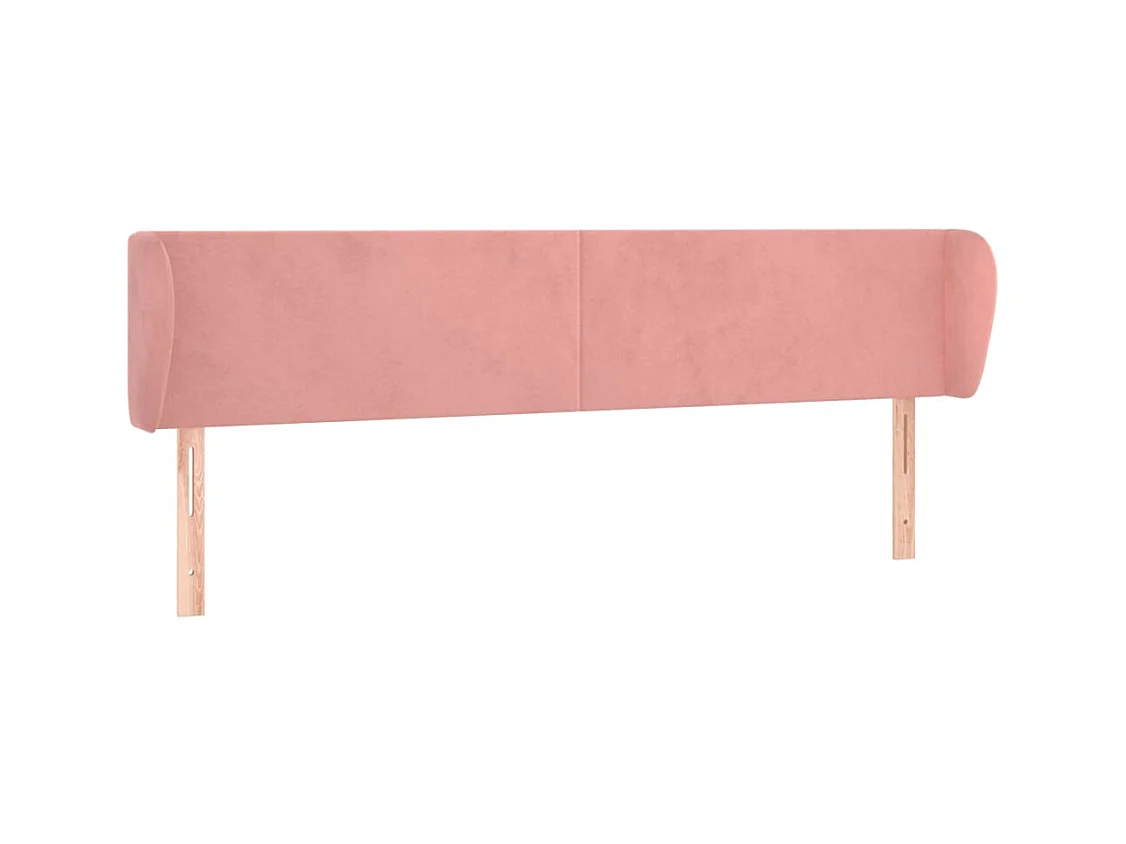 Tête de lit avec oreilles Rose 203x23x78/88 cm Velours