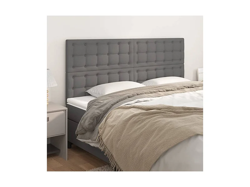 Tête de lit Gris 160x5x118/128 cm Similicuir