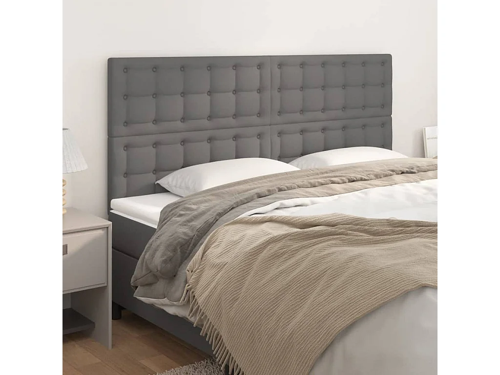 Hoofdbord grijs 160x5x118/128 cm kunstleer