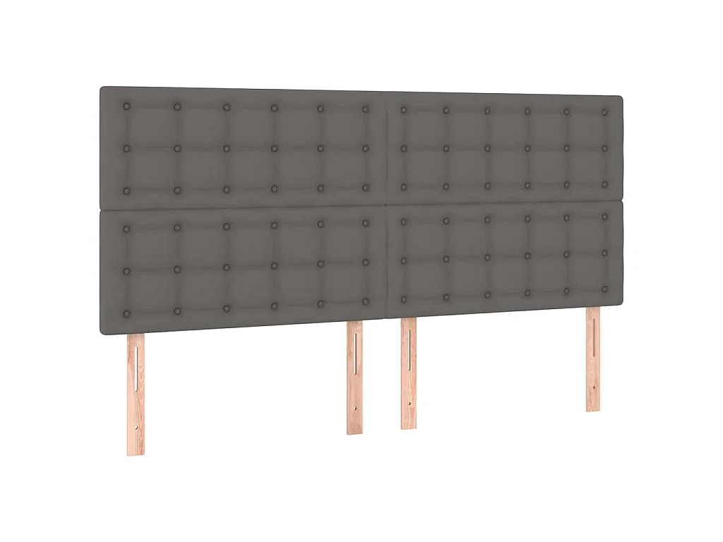Kopfteil Grau 160x5x118/128 cm Kunstleder