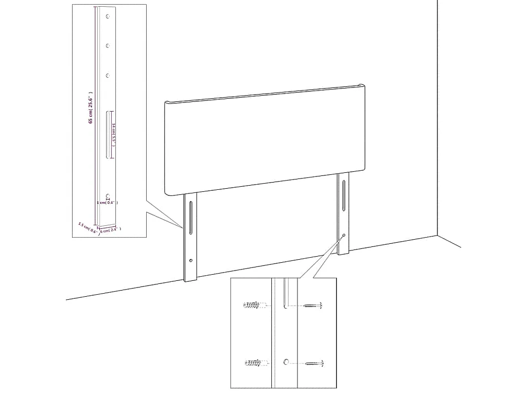 Kopfteil mit Ohren Dunkelblau 93x23x118/128 cm Samt