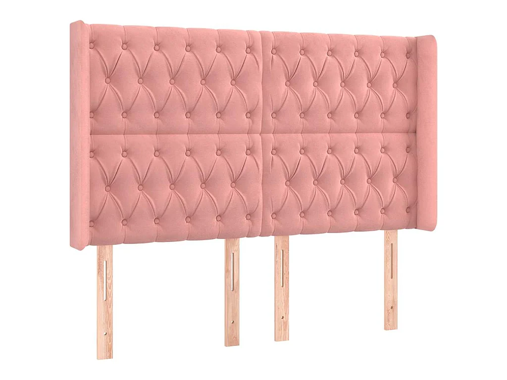Tête de lit à LED Rose 147x16x118/128 cm Velours