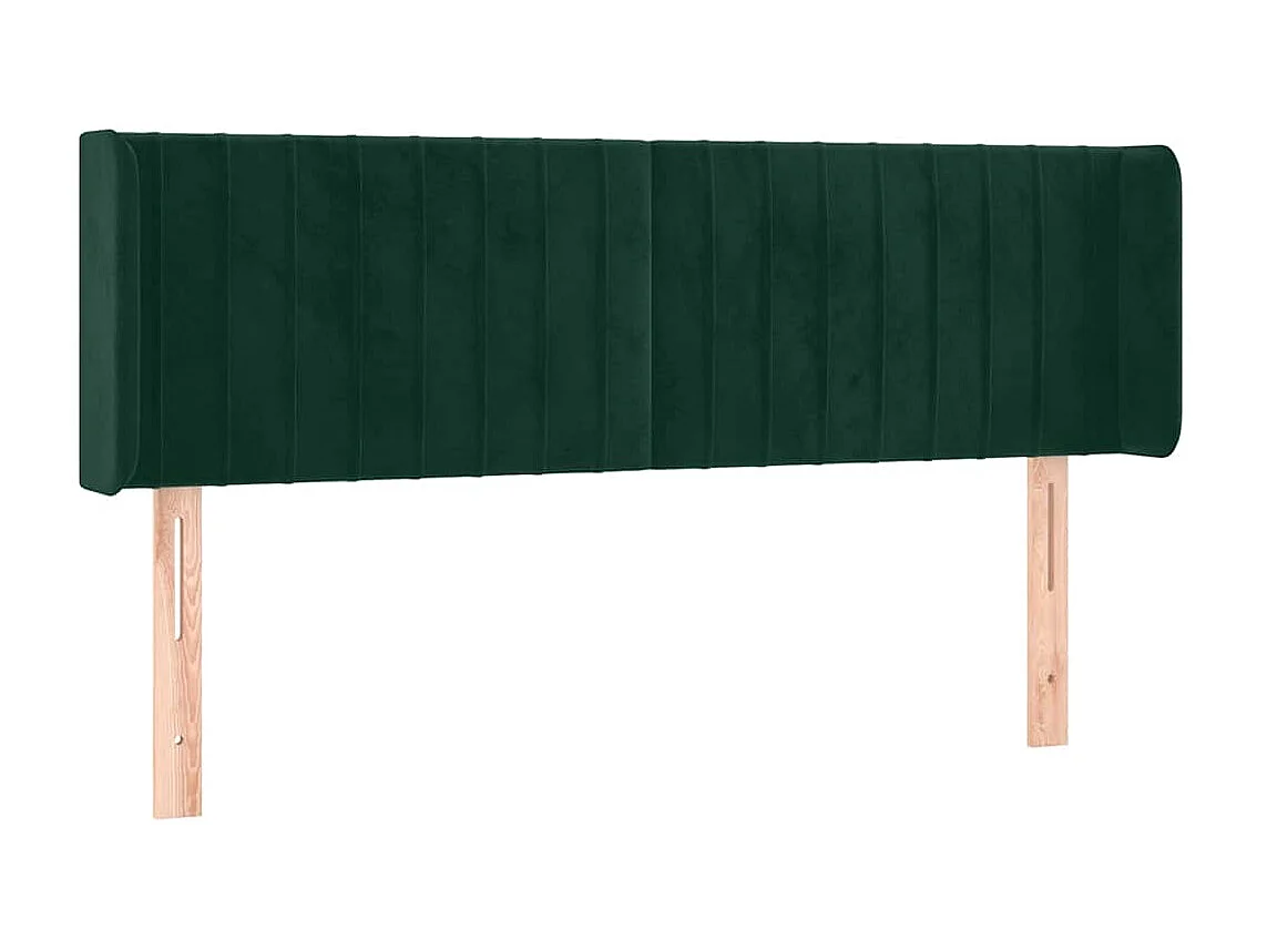Tête de lit avec oreilles Vert foncé 147x16x78/88 cm Velours