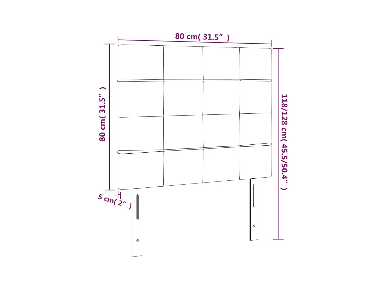 Cabecero con luces LED tela gris taupe 80x5x118/128 cm