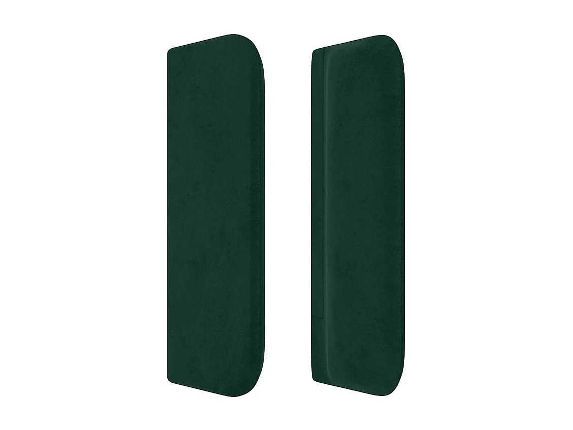 Tête de lit avec oreilles Vert foncé 147x16x78/88 cm Velours